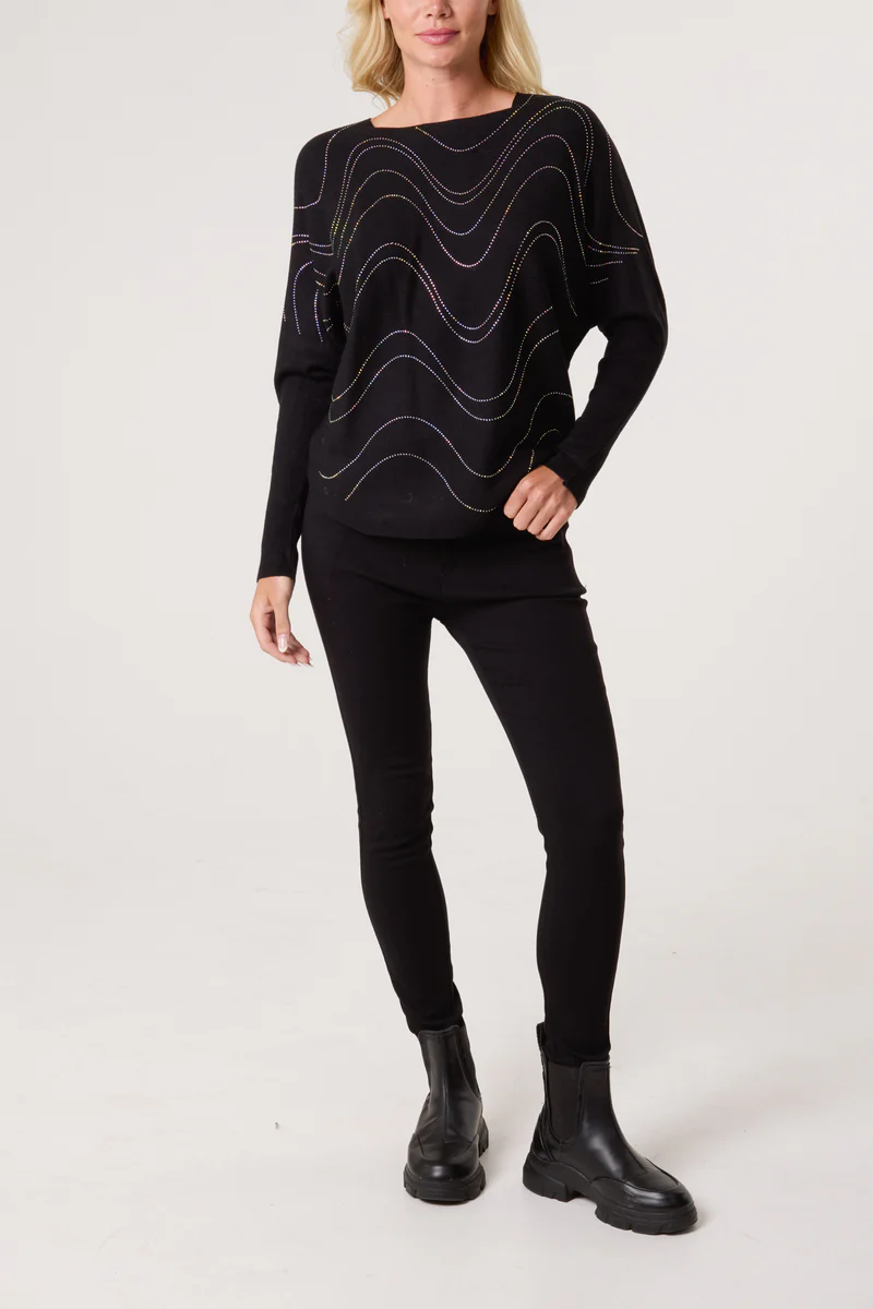 Karin Embellished swirl fine knit jumper - Image 6