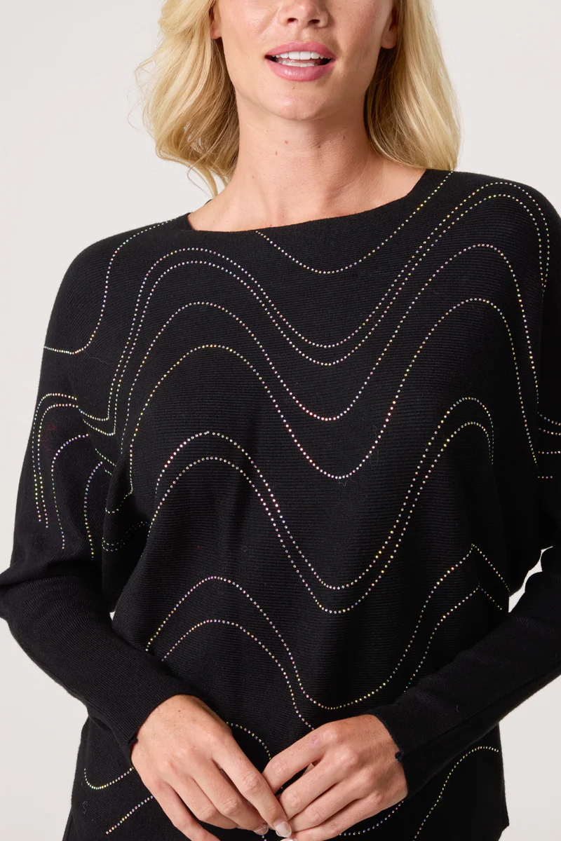 Karin Embellished swirl fine knit jumper - Image 7