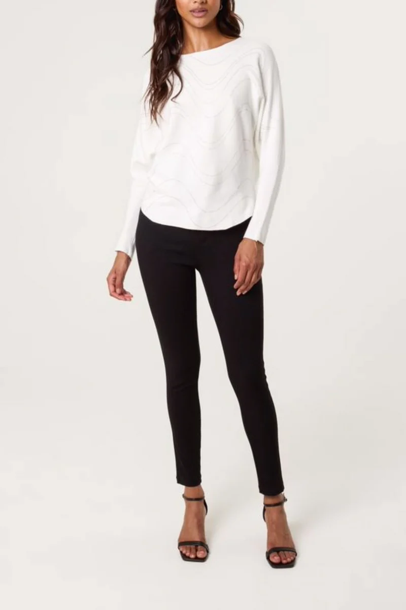 Karin Embellished swirl fine knit jumper - Image 2