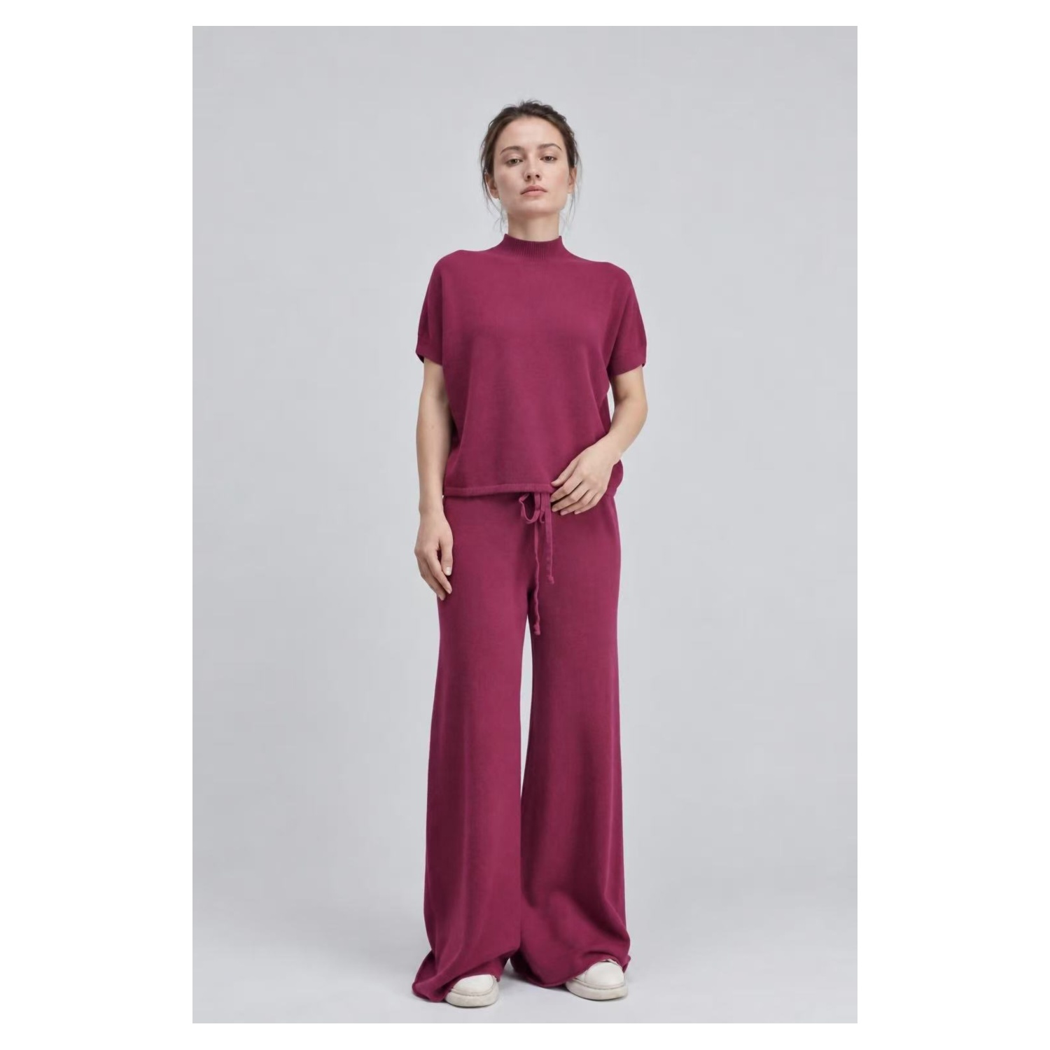 Knitted Wide Leg Trousers - Image 3